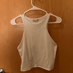 White Cropped Tank Top